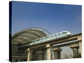 Shanghai Mag Lev Train at Pudong City Station, Pudong District, Shanghai, China-Walter Bibikow-Stretched Canvas