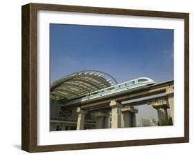 Shanghai Mag Lev Train at Pudong City Station, Pudong District, Shanghai, China-Walter Bibikow-Framed Photographic Print