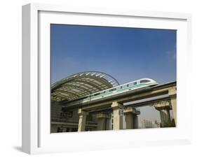 Shanghai Mag Lev Train at Pudong City Station, Pudong District, Shanghai, China-Walter Bibikow-Framed Photographic Print