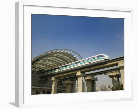 Shanghai Mag Lev Train at Pudong City Station, Pudong District, Shanghai, China-Walter Bibikow-Framed Photographic Print