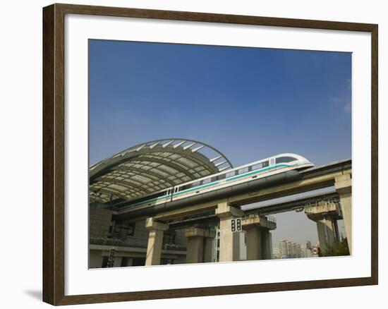 Shanghai Mag Lev Train at Pudong City Station, Pudong District, Shanghai, China-Walter Bibikow-Framed Photographic Print