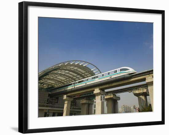 Shanghai Mag Lev Train at Pudong City Station, Pudong District, Shanghai, China-Walter Bibikow-Framed Photographic Print