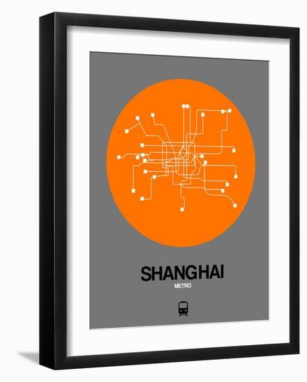 Shanghai Orange Subway Map-NaxArt-Framed Art Print