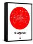 Shanghai Red Subway Map-NaxArt-Framed Stretched Canvas