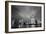 Shanghai Skyline At Night In Black And White-Songquan Deng-Framed Art Print