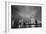 Shanghai Skyline At Night In Black And White-Songquan Deng-Framed Art Print