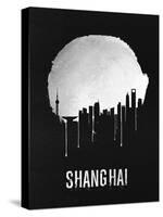 Shanghai Skyline Black-null-Stretched Canvas