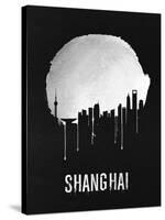Shanghai Skyline Black-null-Stretched Canvas