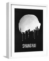 Shanghai Skyline Black-null-Framed Art Print