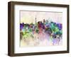 Shanghai Skyline in Watercolor Background-paulrommer-Framed Art Print