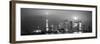 Shanghai Skyline Panorama in Black and White at Night-Songquan Deng-Framed Photographic Print