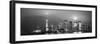 Shanghai Skyline Panorama in Black and White at Night-Songquan Deng-Framed Photographic Print