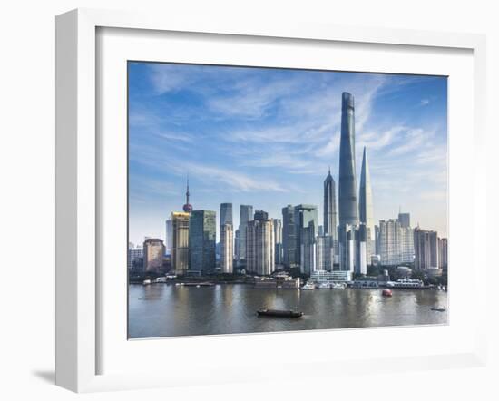 Shanghai Tower and the Pudong Skyline across the Huangpu River, Shanghai, China-Jon Arnold-Framed Photographic Print