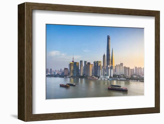 Shanghai Tower and the Pudong Skyline across the Huangpu River, Shanghai, China-Jon Arnold-Framed Photographic Print