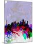 Shanghai Watercolor Skyline-NaxArt-Mounted Art Print