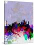 Shanghai Watercolor Skyline-NaxArt-Stretched Canvas