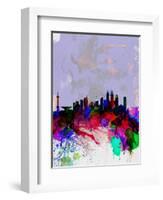 Shanghai Watercolor Skyline-NaxArt-Framed Art Print