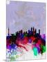 Shanghai Watercolor Skyline-NaxArt-Mounted Art Print