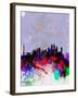 Shanghai Watercolor Skyline-NaxArt-Framed Art Print