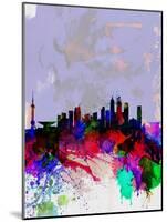 Shanghai Watercolor Skyline-NaxArt-Mounted Art Print