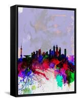 Shanghai Watercolor Skyline-NaxArt-Framed Stretched Canvas