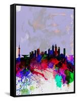 Shanghai Watercolor Skyline-NaxArt-Framed Stretched Canvas