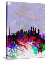 Shanghai Watercolor Skyline-NaxArt-Stretched Canvas