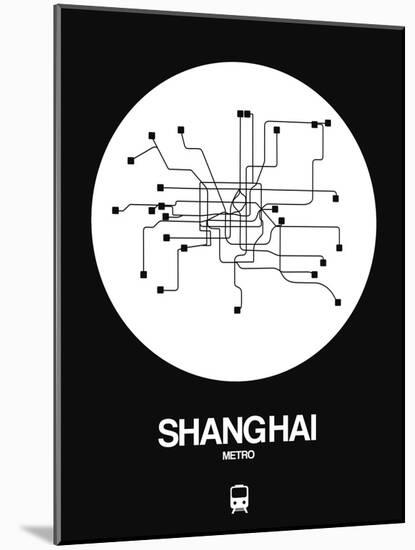 Shanghai White Subway Map-NaxArt-Mounted Art Print