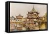 Shanghai: Willow Pattern Tea House-null-Framed Stretched Canvas