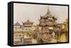 Shanghai: Willow Pattern Tea House-null-Framed Stretched Canvas