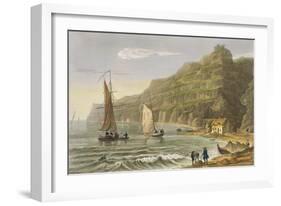 Shanklin Bay, from 'The Isle of Wight Illustrated, in a Series of Coloured Views'-Frederick Calvert-Framed Giclee Print