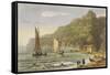 Shanklin Bay, from 'The Isle of Wight Illustrated, in a Series of Coloured Views'-Frederick Calvert-Framed Stretched Canvas