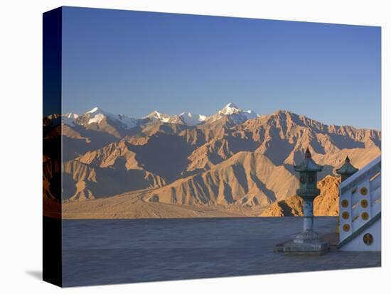 Shanti Stupa and Stok-Kangri Massif, Leh, Ladakh, Indian Himalayas, India-Jochen Schlenker-Stretched Canvas