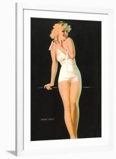 Shape Ahoy, Blonde in Bathing Suit-null-Framed Art Print