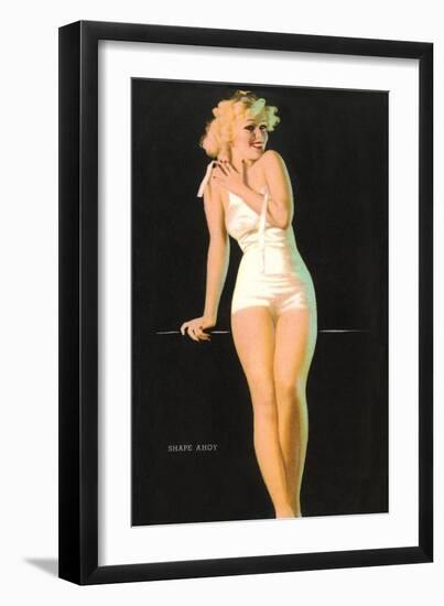 Shape Ahoy, Blonde in Bathing Suit-null-Framed Art Print