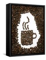 Shape of a Cup of Coffee in Coffee Beans-Gustavo Andrade-Framed Stretched Canvas