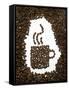 Shape of a Cup of Coffee in Coffee Beans-Gustavo Andrade-Framed Stretched Canvas