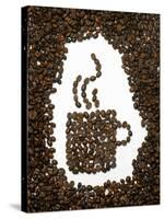 Shape of a Cup of Coffee in Coffee Beans-Gustavo Andrade-Stretched Canvas