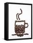 Shape of a Cup of Coffee in Coffee Beans-Gustavo Andrade-Framed Stretched Canvas