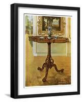 Shaped Fret Rimmed Gallery Table, Chippendale School, 1911-1912-Edwin Foley-Framed Giclee Print