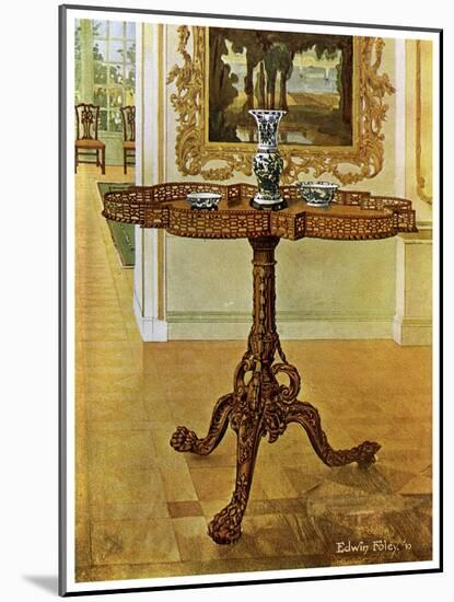 Shaped Fret Rimmed Gallery Table, Chippendale School, 1911-1912-Edwin Foley-Mounted Giclee Print