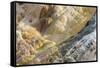 Shapes and colours formed by minerals at hotspring, Palette Spring, Yellowstone-Bill Coster-Framed Stretched Canvas