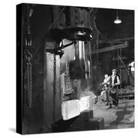 Shaping Metal with a Steam Hammer-Heinz Zinram-Stretched Canvas