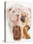 Shar Pei with Ghost-Barbara Keith-Stretched Canvas
