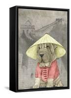 Shar Pei with the Great Wall-Barruf-Framed Stretched Canvas