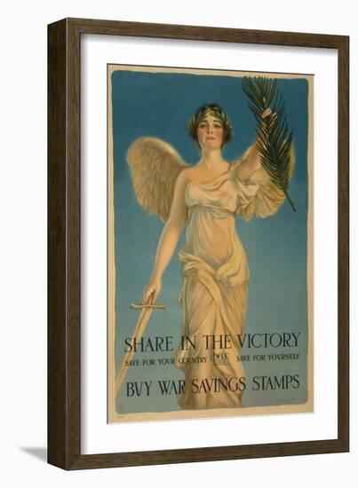 Share in the Victory, Buy War Savings Stamps', 1st World War poster, 1918-William Haskell Coffin-Framed Giclee Print