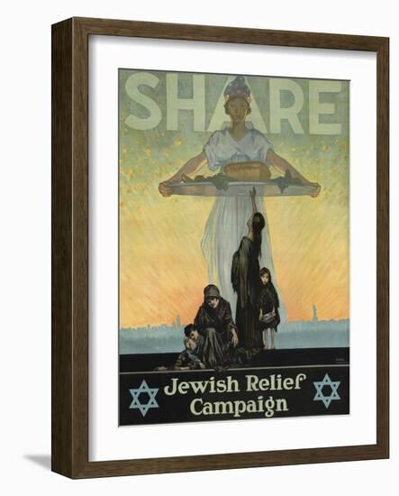 Share: Jewish Relief Campaign, c. 1917-null-Framed Art Print