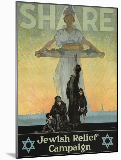 Share: Jewish Relief Campaign, c. 1917-null-Mounted Art Print