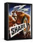 Share Poster-null-Framed Stretched Canvas