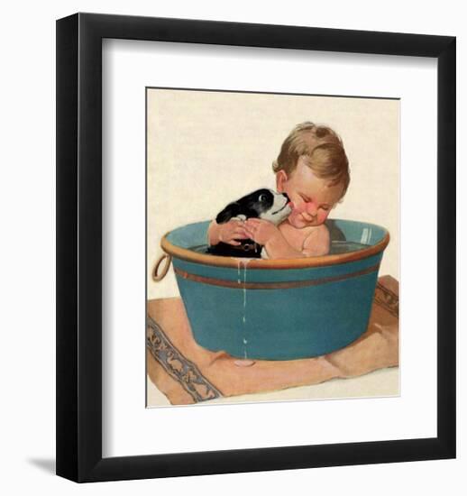 Sharing a Bath-Jessie Willcox Smith-Framed Art Print